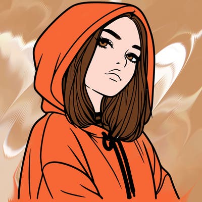 a realistic girl in a hoodie