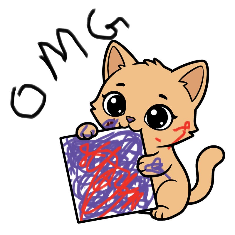 a small cat with a blank sheet of paper in its hand. the cat is sooooooo cute!