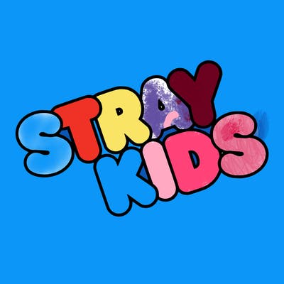 bubble letters saying stray kids
