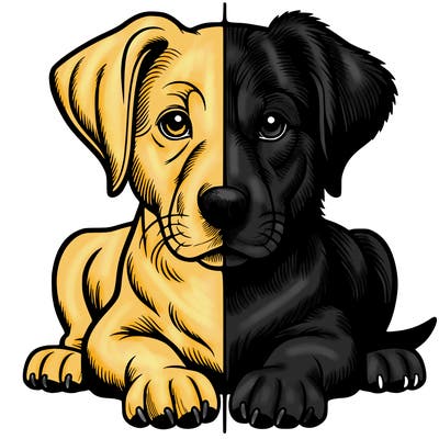 realistic dog split picture