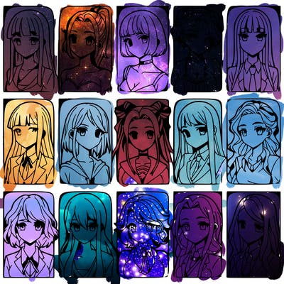 girls that look diffrent anime