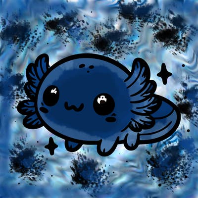 cute easy baby axolotl