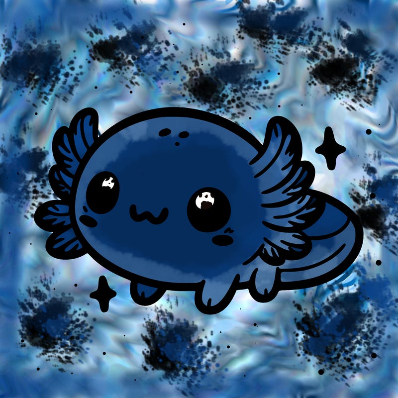 cute easy baby axolotl
