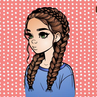 realistic girl with braids