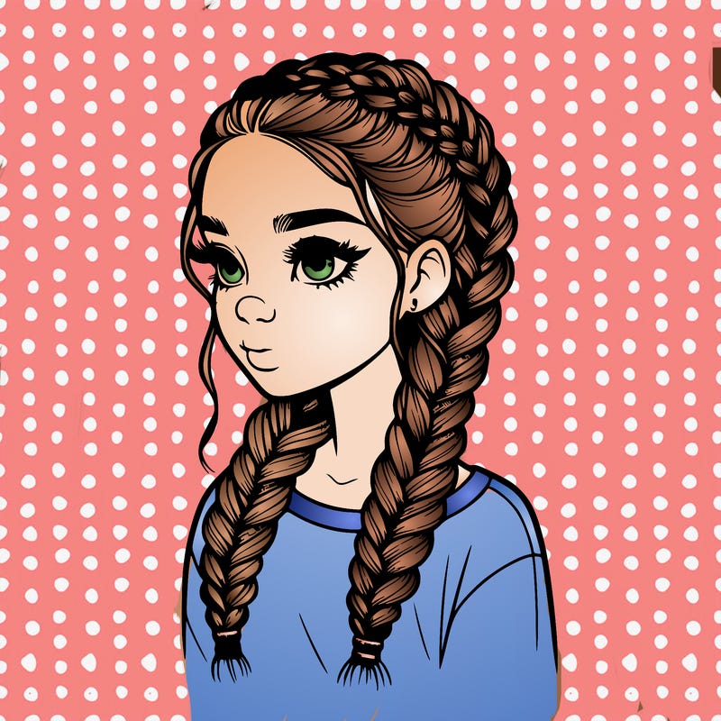realistic girl with braids