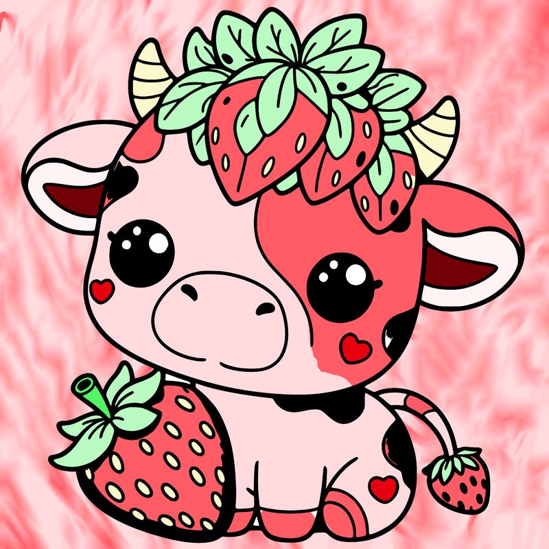 cute strawberry cow