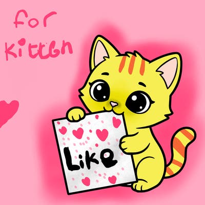 a small cat with a blank sheet of paper in its hand. the cat is sooooooo cute!