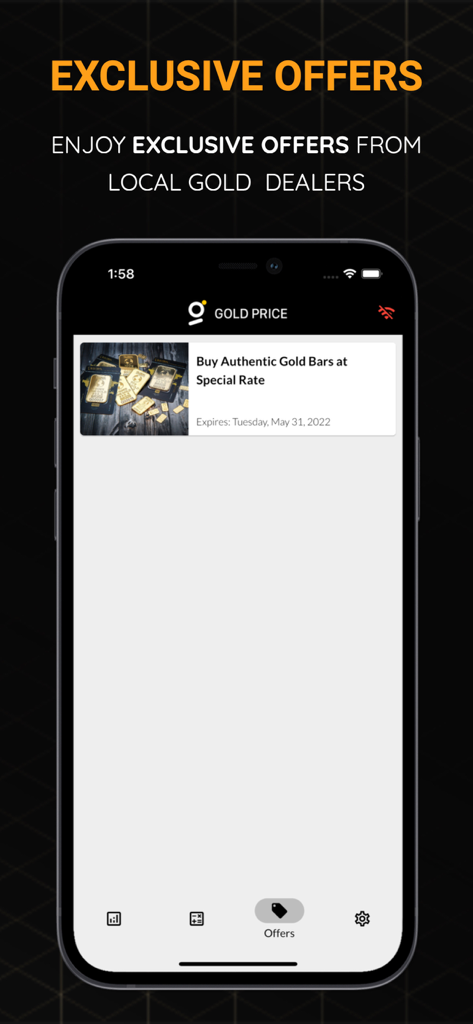 地元ディーラーからの限定金提供および割引を示すモバイルアプリ画面