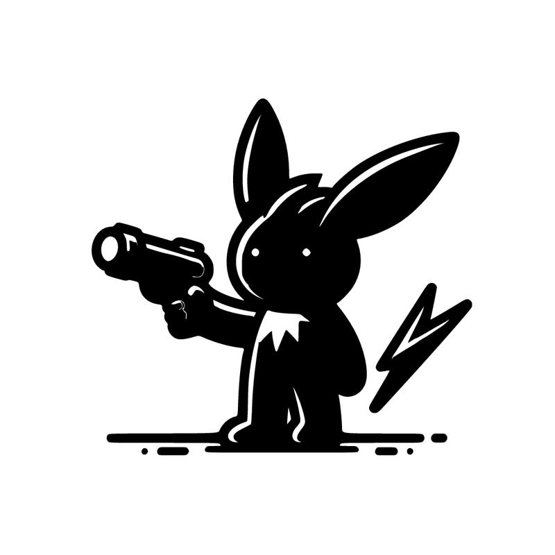 pikachu holding a gun