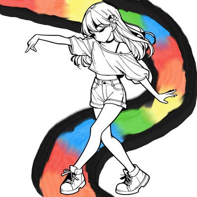 realistic girl danceing