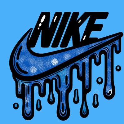 dripping nike logo