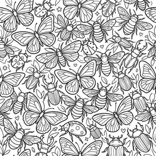 Insect Line Art Patterns