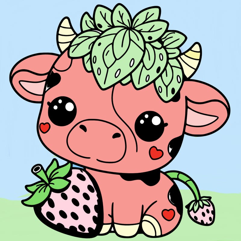 cute strawberry cow