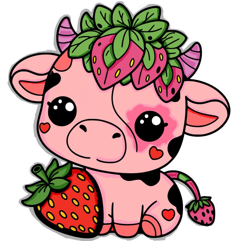 cute strawberry cow