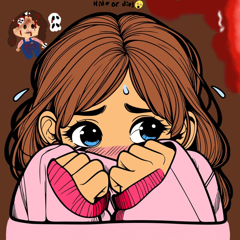 realistic girl trying to hide