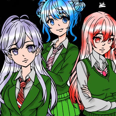 anime girls teenagers