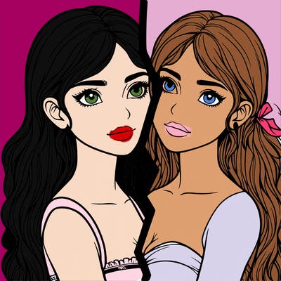 split realistic girl