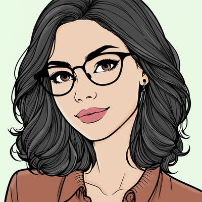 realistic woman with glasses