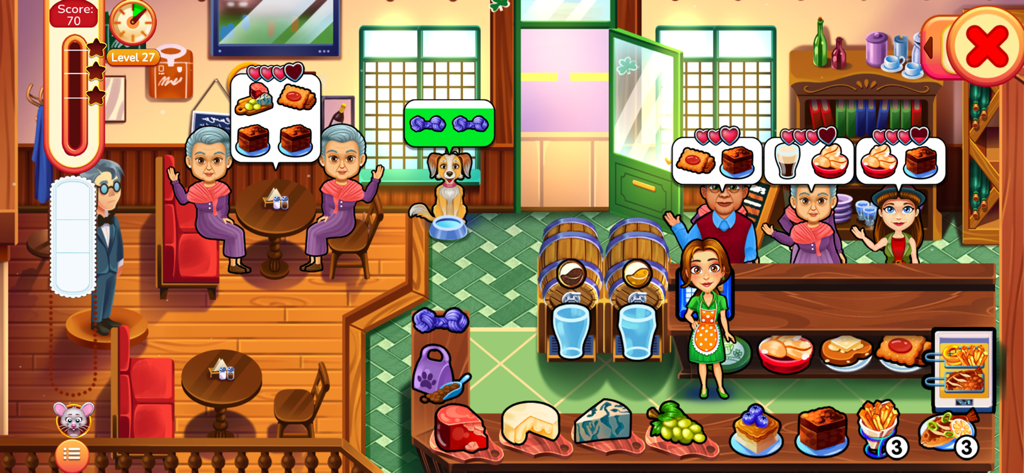 Delicious: Taste of Truth - Emily sirviendo comida y bebidas a los clientes en un acogedor restaurante en Delicious Taste of Truth