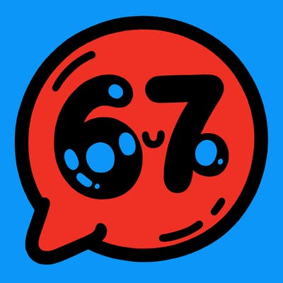 bubble that says 67