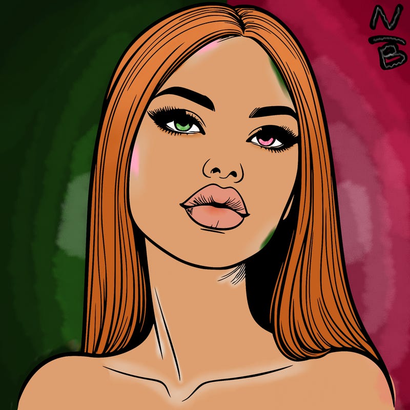 realistic woman with full lips