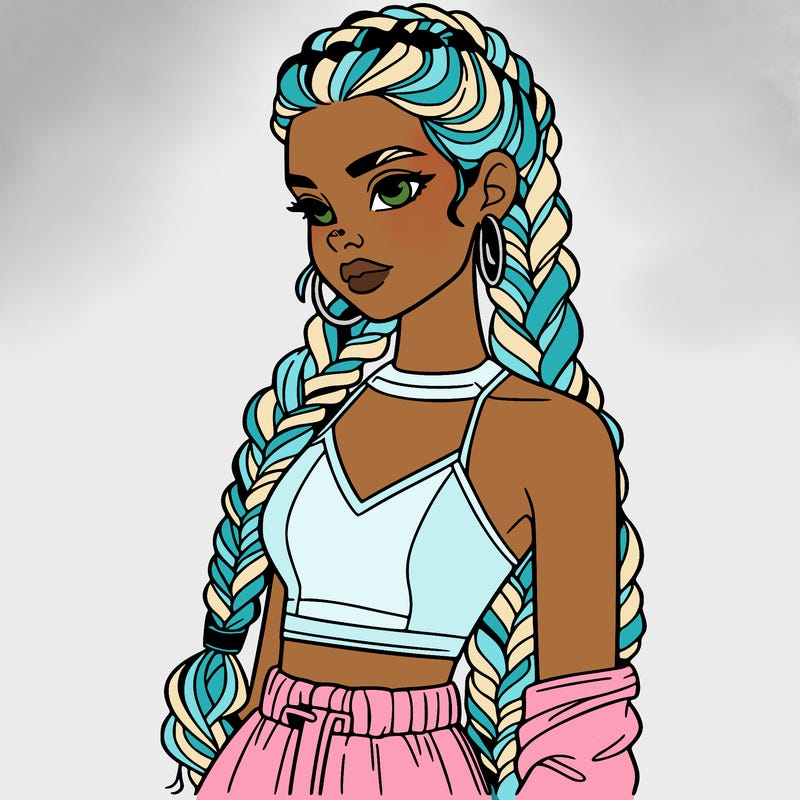 beautiful woman with braided hair crop top