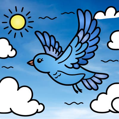 bird flying high in the sky