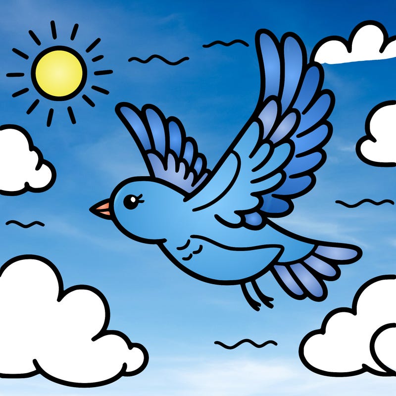 bird flying high in the sky