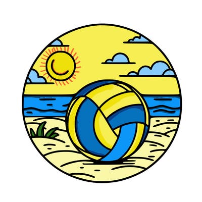 volleyball on a beach