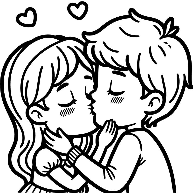 a girl kissing her boyfriend