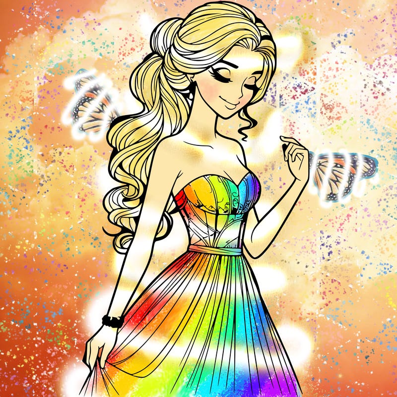 a realistic woman wearing an elegant dress