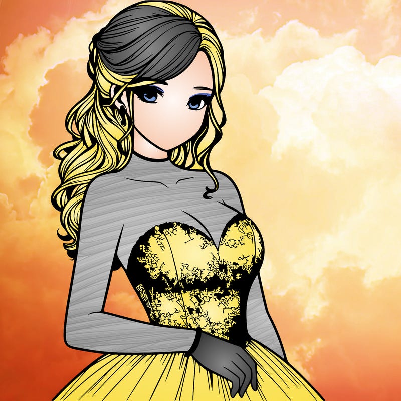 realistic girl in prom dress