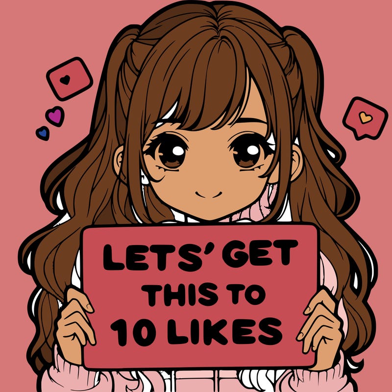 girl holding up sign that says let’s get this to 10 likes realistic