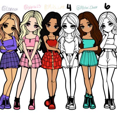a group of girls realistic