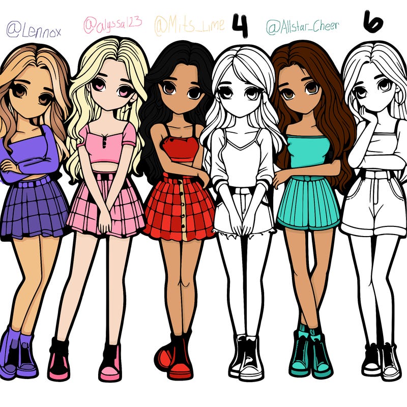 a group of girls realistic