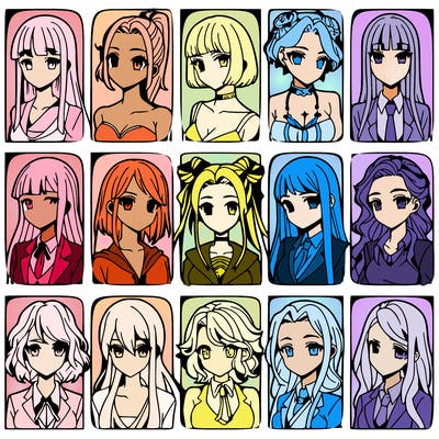 girls that look diffrent anime