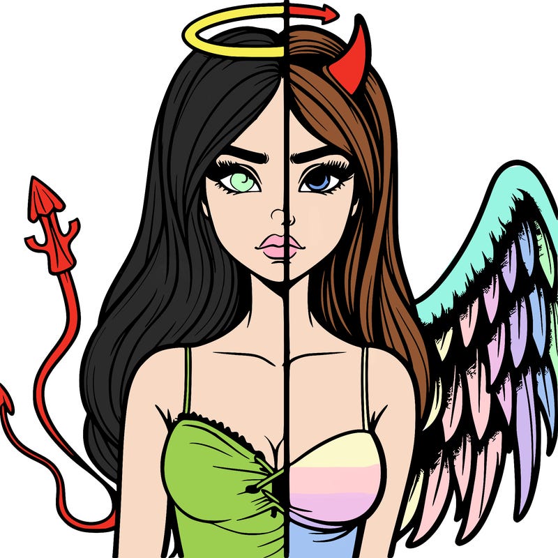 devil vs angel realistic girl