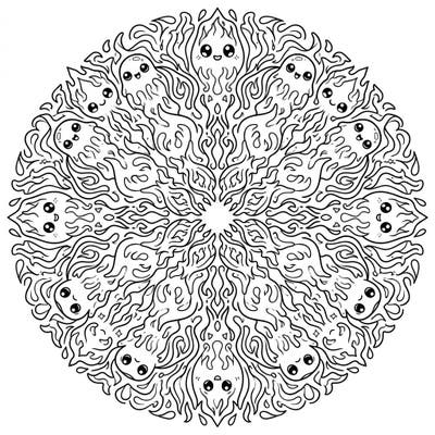 Dive into a captivating world of molten marvels with this unique Fire Slime Mandala coloring page. This intricate design combines adorable fiery creatures with the calming symmetry of a mandala, perfect for a relaxing creative escape.