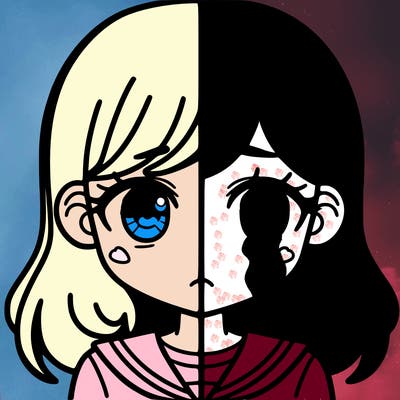 a split of a girl