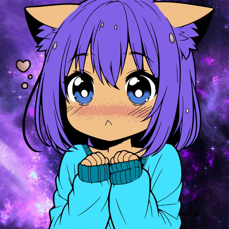 shy anime catgirl