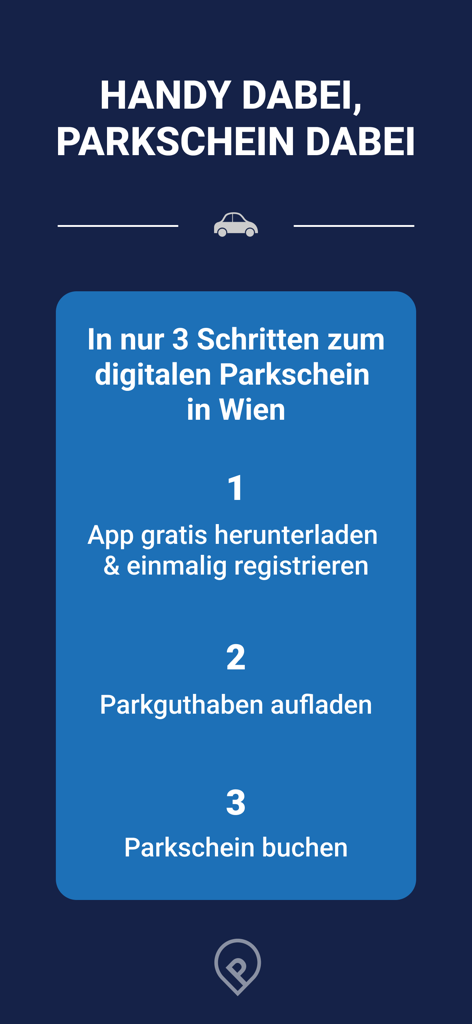 Drei einfache Schritte zur Buchung eines digitalen Parktickets in Wien mit der HANDYPARKEN App