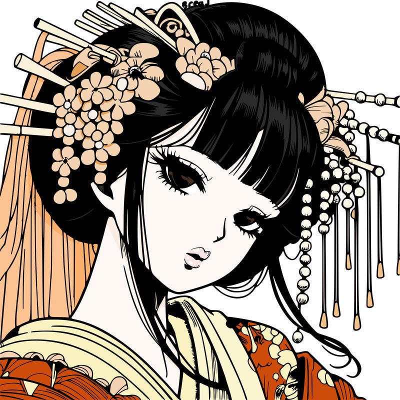 manga geisha detail