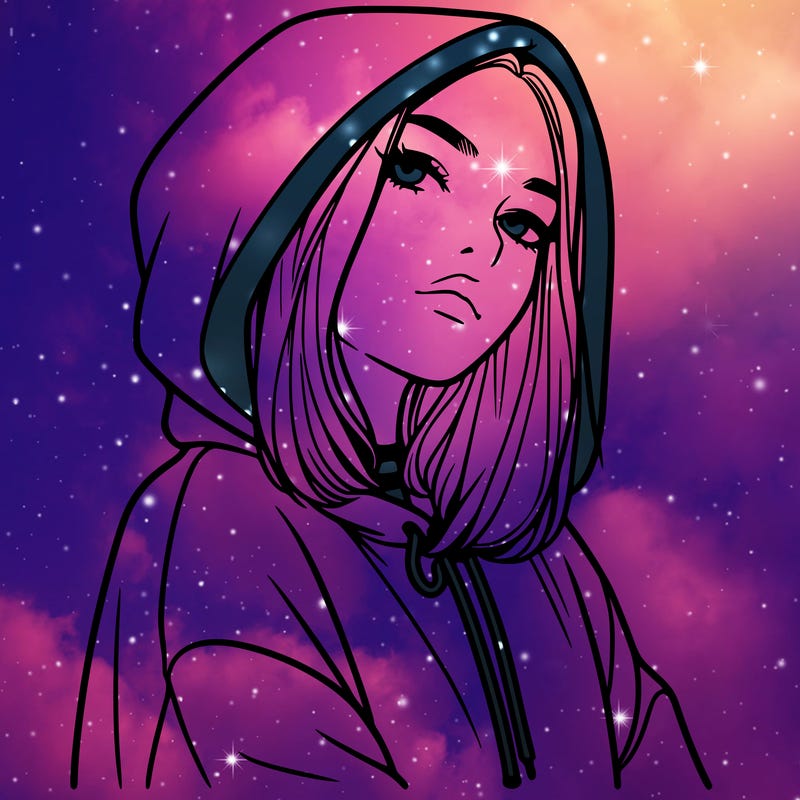 a realistic girl in a hoodie