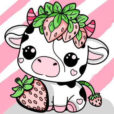cute strawberry cow