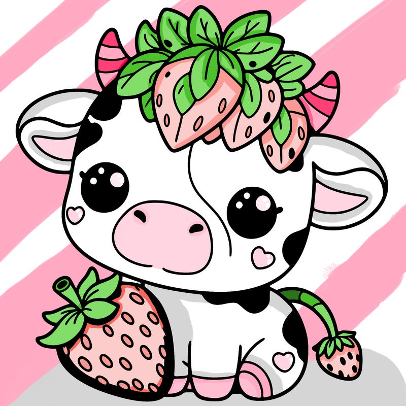 cute strawberry cow