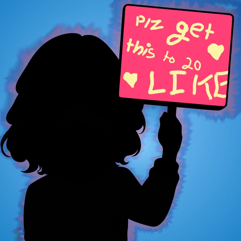 realistic girl holding up a sign