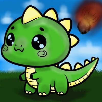a cute chibi dinosaur