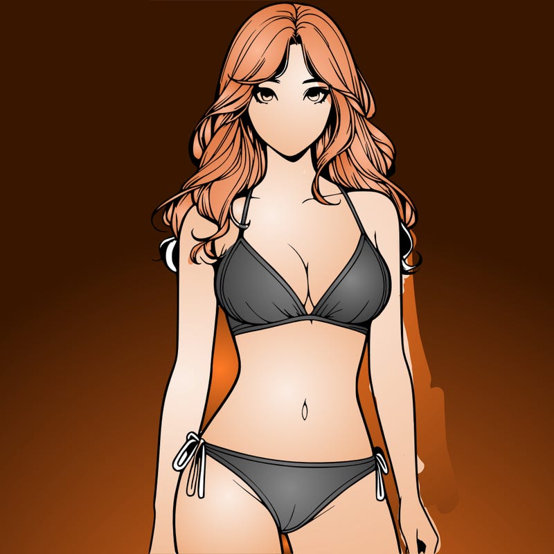 realistic girl with a revealing swimsuit