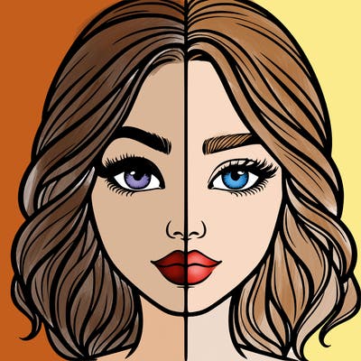 realistic girl split half