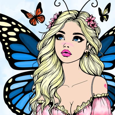 butterfly fairy realistic girl